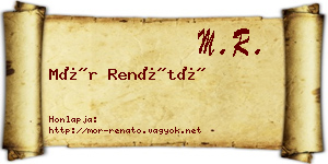 Mór Renátó névjegykártya